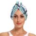 Sun Sea Coconut Tree Hair Towel 2 Pack Super Absorbent Hair Drying Towel Quick Dry Hair Turbans Head Towel with Button Twisty Wrap for Women Girls