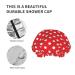 Red White Polka Dot Shower Cap | Double Layer Bath Cap | Adjustable Elastic Band | Stylish for Women - Buy Online on GoSupps.com