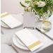 LEKOCH 100 PCs Premium Disposable Napkins - White with Gold Design Air Laid Fabric 43x30 cm - Perfect for Weddings & Events - Buy Online on GoSupps.com