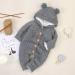 VICROAD Baby Hooded Knitted Romper 6-12 Months Grey - Warm Sweater Jumpsuit for Newborn Girls Boys - Buy Online on GoSupps.com