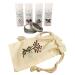 Toxin Free Handmade Solid Perfume Travel Set 5 Different Scents Free Embroidered Cotton Bag (Gourmand Collection)