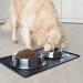CoomAZY Waterproof Dog & Cat Bowl Mat - Upgraded Thickened Silicone Feed Mat with Paw Print Large 60x40cm (23.6x15.7in) - Slipproof Black - Buy Online on GoSupps.com