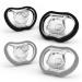 Nanobebe Active Baby Schnuller 4-36 months-jaw-friendly light and ventilated curves comfortably with facial contour 100% silicone-BPA-free perfect baby gift 4 pieces black and gray 4 pack 4-36 months black/gray