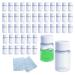 Gzcaiyun 50 pcs plump bottles portable plastic bottle with lid screw cap 20ml for cosmetics camping travel shampoo lotion with 2 stickers