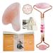 Gua Sha and Roller Set Facial Skin Care Set with Gift Box for Women Men Dual Sided Massage Roller and Gua Sha Stone Stimulates Blood Flow Reduce Puffiness Wrinkles and Muscle Relaxation Pink