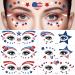Patriotic Temporary Tattoos - 10 Sheets Independence Day Face Stickers with Flag and Star Designs - Buy Online on GoSupps.com