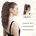 Fine Brown Ponytail Hair Extension - 45 cm Wavy Braid Corded Ponytail for Women | Darkest Brown Synthetic Hair - Buy Online on GoSupps.com