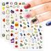 5sheets Cute Nail Stickers for Kids Little Girls Boys Self-Adhesive Cartoon Dinosaur Small Animals Nail Stickers for Nail Art Design Accessories