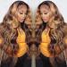 Bele Ombre 4/27 Color Body Wave Wigs Highlight 13x6 T-Part Human Hair Lace Front Wigs 150% Denisty Brazilian Virgin Glueless Wig Pre-Plucked with Baby Hair for Black Women 18 inch 18 inch 13x6 T Part 427BW