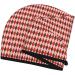 Hair Towel Wrap - Quick Drying Turban for Fast Hair Drying - Button Closure | Red and Brown Squares - Buy Online on GoSupps.com