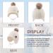 XIAOHAWANG Winter Baby Hat with Velvet Lining and Pompom | Toddler Beanie for Boys and Girls 0-6 Months | Earflap Warm Baby Hat - White - Buy Online on GoSupps.com