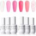 Gellen Gel Nail Polish Kit - 6 Stunning Shades Hot Baby Pink Glittering Pink Shimmer White Mermaid Pearl Shell Gel Polish Set Thread Effect Soak Off Gel Holiday Gifts for Women Pretty in Pink - Buy Online on GoSupps.com