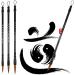 3 Pieces Chinese Calligraphy Brush Chinese Brush Pens Japanese Calligraphy Brush Sumi Drawing Brush Traditional Wooden Watercolor Ink Brush for Beginner Watercolor Painting Tools (3 Sizes)