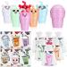 24 Sets Milk Tea Shaped Cute Lip Balm Fruit Flavored Lip Balm with Milk Tea Theme Gift Cards Milk Tea Boba Lover Birthday Baby Shower Party Inspirational Gifts Favors for Girls Kids Women