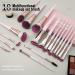 Professional 18-Piece Makeup Brush Set - Premium Synthetic Kabuki Brushes with Bag | Pink Gold Makeup Brush Kit for Foundation Blush & Eyeshadow - Buy Online on GoSupps.com