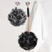 Long Handle Shower Sponge with Back Scrubber Brush, 2 Body Wash Puffs - Black Loofah Bath Sponges for Exfoliation | Men, Women, Elderly - Buy Online on GoSupps.com