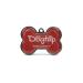 DogTap Solid digital dog brand bone with NFC chip and QR code for contact details and profile PVC metal waterproof robust 41.6 x 28.5 x 4.6 mm red