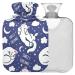 Naanle cute sleeping cats hot water bottle with reference transparent hot water bottle Handfoots Heating bag for pain relief heat and cold therapy 1L