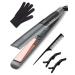 ANWA Titanium 1 Inch Flat Iron Hair Straightener 2 in 1 Hair Straightener and Curler with 3D Floating Plates Professional Hair straightening Iron with Negative Ion Double Voltage