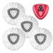 Spin Mop Replacement Head - 4 Pack EasyWring Mop Refills Compatible with Triangle Spin Mop - Microfiber Mop Easy Cleaning Floor Head Mop for Floor Cleaning Includes 1 Rotating Mop Base 4 Pack White With Base