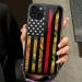 Kente US African American Red Line Flag Phone Case Compatible with iPhone 15 Plus Shockproof Glass Back Phone Shell Slim Cover - Buy Online on GoSupps.com