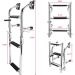 YaeMarine Stainless Steel 3 Step Folding Boat Ladder - Transom Foldable Stern Ladder with Mounting Screws (7101S) - Buy Online on GoSupps.com