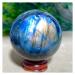 Yellow Purple Light Labradorite Balls Stone Natural Crystals Blue Wicca Minerals Ornaments Home Decoration 1pc (Color : 140-150g)