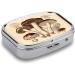 Vintage Mushroom Pill Box - Decorative 2 Compartment Medicine Organizer - Portable Metal Pill Case for Pocket or Purse | International Shipping Available - Buy Online on GoSupps.com