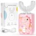 U-Shaped Electric Toothbrush for Kids:360 Degree Sonic Cleaning - 45S Timer Quickly Cleaning Develop Toddler Brushing Habits - Rechargeable Ages 2-6 Pink