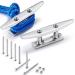 ZOMCHAIN Boat Cleat Open Base Boat Cleat, Dock Cleat All 316 Stainless Steel Boat Mooring Accessories, Include Installation Accessories Screws 4 inch-2PCS