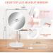 LED Vanity Makeup Mirror with Bluetooth & Smart Touch | 3 Color Dimmable & USB Rechargeable | 45 Rotatable Design (White) - Ideal for Makeup Desk - Buy Online on GoSupps.com