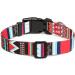 Mercano Adjustable Dog Collar - Soft Nylon Comfort & Stylish Patterns for Small Medium & Large Dogs (S Stem Red) - Buy Online on GoSupps.com
