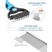Deshedding Brush for Small, Medium & Large Dogs | 17+9 Double Sided Grooming Tool with Free Dog Comb - Blue - Buy Online on GoSupps.com