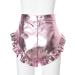 Hilinker Women's High Waisted Ruffle Trim Metallic Shiny Shorts - Small Pink | Perfect for Rave Parties & Club Events - Buy Online on GoSupps.com