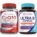 Doctor's Recipes CoQ10 200mg + Vitamin B Complex Bundle High Absorption Coenzyme Q10 with Olive Oil & Complete B Vitamins Energy Metabolism & Daily Support 300 Total Capsules