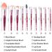 Professional 10 PCS Makeup Brush Set - Stylish Glitter Handle Face & Eye Brushes with Transparent Bag (Pink) | International Shipping - Buy Online on GoSupps.com