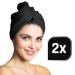 Microfiber Hair Turban Set (2 Pieces) - Absorbent & Quick-Drying Hair Towel - Black - Buy Online on GoSupps.com