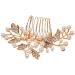 Beavorty Pearl Hair Comb Decorative Women Hair Comb Rhinestone Hair Comb Wedding Bridal Hair Comb Golden