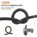 12mm Static Climbing Rope Set with Steel Hooks and Bag - Outdoor Climbing Equipment for Fire Rescue - Black 65FT - Buy Online on GoSupps.com