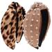 Headbands for Women, BEGOOD Leopard Print Knotted Headbands for Women Pearl Wide Headbands Fashionable Headbands Hair Hoop Designer Summer Headbands Hair Wrap Turban Hair Accessories Headwear for Girls 2Pcs Leopard Ptints …