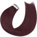 Moresoo 20 Inch Burgundy Tape in Hair Extensions - 20 Pieces/50g #99J Remy Human Hair Extensions for Women - Buy Online on GoSupps.com