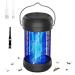 Solar Bug Zapper Lantern Qumox 2-in-1 Portable & Rechargeable Mosquito Zapper with 4000mAh Battery & LED Night Light 4000V Electric Fly Zapper for Outdoor Patio Backyard Garden