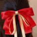 Bowknot Ribbon Decor Hair Barrette Back Head Spring Hair Clip Ribbon Bow Clip with Golden Edge Hair Accessories Red - Buy Online on GoSupps.com