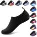 ANLUKE Water Shoes Barefoot Aqua Yoga Socks Quick-Dry Beach Swim Surf Shoes for Women Men 8.5-9.5 Women/7.5-8 Men All Black