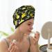 Hair Towel Wrap - Quick Drying Towel Turban with Button for Effortless Hair Care | Lemon Fruits & Flowers Design - Buy Online on GoSupps.com