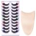10pairs False Eyelashes Color Russian Strip Extension False Eyelash Set 3d Effect Thick Thin And Fluffy Used For Daily Party Wedding