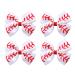 4PC Baseball Hair Bow Clips for Baby Girls Women 4 Inch White Softball Cheer Hair Accessories