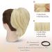 BARSDAR Platinum Blonde Hair Extensions - 20cm Synthetic Short Ponytail Scrunchy for Women | Stylish Hair Accessories - Buy Online on GoSupps.com