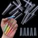 AddFavor 600pcs Clear Nail Tips Coffin Shape Extra Long XL Ballerina Acrylic Fake Nails French Half Cover False Nail Tip 12 Sizes for Nail Salons and Home DIY XL Coffin Nail Tips