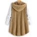 Buy Hanxiulin Oversized Plush Jacket for Women - Warm Hooded Fleece Mantel & Quilted Autumn Winter Coat in XXL Khaki - Buy Online on GoSupps.com